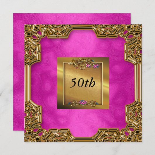 Hot-roze feestdagen kaart (Voorkant / Achterkant)