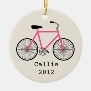 Hot-roze fiets - Aangepaste versiering Keramisch Ornament