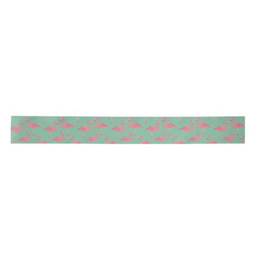 Hot-roze, flamingo, polka dot, blauwgroen, piek, h lint (Voorkant)