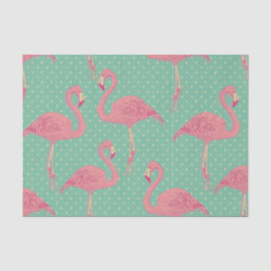 Hot-roze, flamingo, polka dot, blauwgroen, piek, h tissuepapier