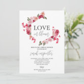 Hot-roze Floral Bridal Shower Kaart (Staand voorkant)