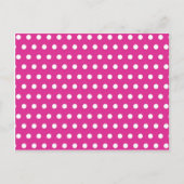 Hot-roze Fuchsia en White Polka Dots Pattern Gift Briefkaart (Voorkant)