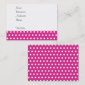 Hot-roze Fuchsia en White Polka Dots Pattern Gift Visitekaartje (Voorkant / Achterkant)