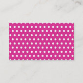 Hot-roze Fuchsia en White Polka Dots Pattern Gift Visitekaartje (Achterkant)