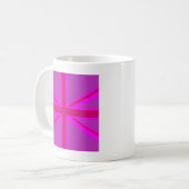 Hot-roze Fuchsia Union Jack Decor Koffiemok (Voorkant links)