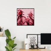 Hot-roze gasmaskers poster (Thuiskantoor)