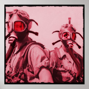 Hot-roze gasmaskers poster
