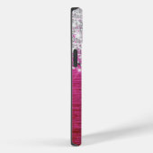Hot roze geborsteld metaal zilver glitter monogram Case-Mate iPhone case (Achterkant / Rechts)