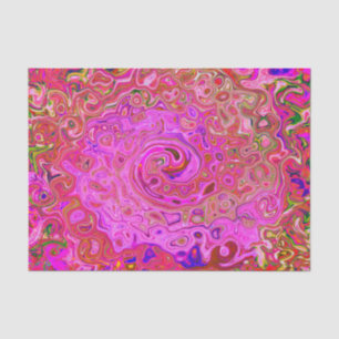 Hot-roze gemarmerde kleuren Abstract Retro Swirl Tissuepapier