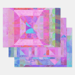 Hot roze gemengde media set van inpakpapier