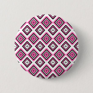 Hot-Roze Geometric Geïnspireerd Patroon Ronde Button 5,7 Cm