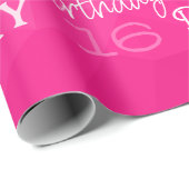 Hot-roze Geometric Mesh Pattern verjaardag op elke Cadeaupapier (Rol Hoek)