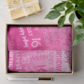 Hot-roze Geometric Mesh Pattern verjaardag op elke Tissuepapier (Geschenk)