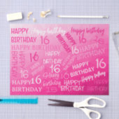 Hot-roze Geometric Mesh Pattern verjaardag op elke Tissuepapier (Craft)
