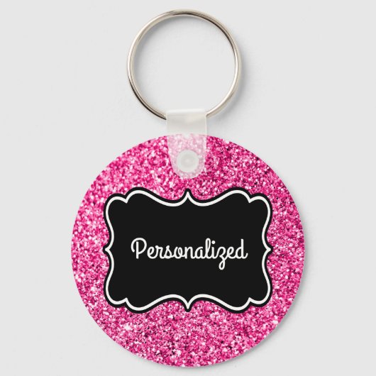Hot-roze gepersonaliseerd Lijst Sleutelhanger (Voorkant)