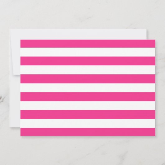 Hot Roze Gestreepte Bachelorette Party Uitnodiging (Achterkant)