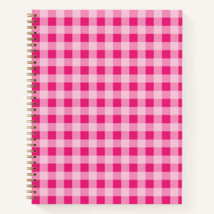 Hot-roze Gingham-laptop Notitieboek