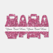 Hot-roze glitter bedrukt bedankdoosjes (Uitgevouwen)