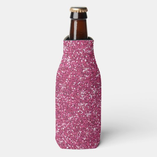 Hot-roze glitter bedrukt flesjeskoeler (Fles Voorkant)