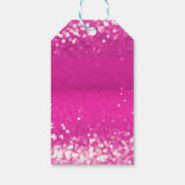 Hot roze glitter bokeh aangepaste tekst cadeaulabel (Achterkant)