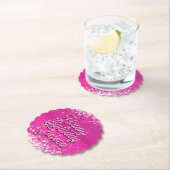 Hot roze glitter bokeh aangepaste tekst kartonnen onderzetters (Insitu)