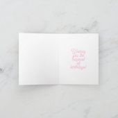 Hot roze glitter bokeh aangepaste tekst notitiekaartje (Binnen)