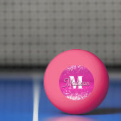 Hot roze glitter bokeh monogram pingpongballen (Net)