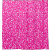Hot roze glitter en witte polka punt en sterren douchegordijn (Voorkant)