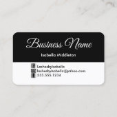 Hot-roze glitter - Eyelashes Visitekaartje (Achterkant)