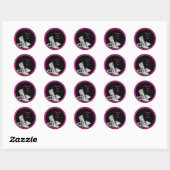 Hot roze glitter hoge hakken envelop afdichting St Ronde Sticker (Vel)