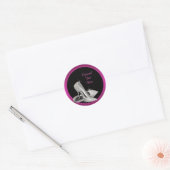 Hot roze glitter hoge hakken envelop afdichting St Ronde Sticker (Envelop)