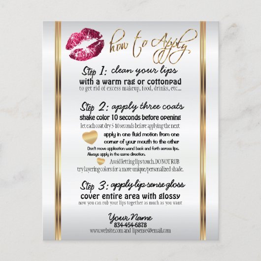 Hot-roze Glitter Lip instructies Flyer (Voorkant)