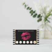 Hot-roze glitter Lips Loyalty met stripes (Staand voorkant)