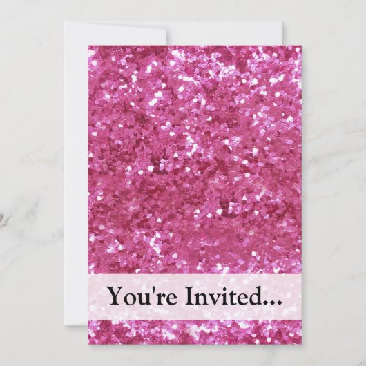 Hot-roze glitter look kaart (Voorkant)