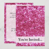 Hot-roze glitter look kaart (Voorkant / Achterkant)