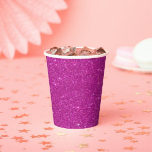 Hot-roze glitter papieren bekers