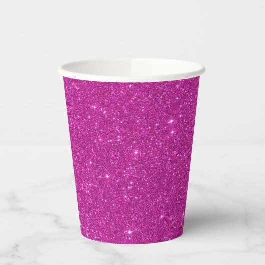 Hot-roze glitter papieren bekers (Links)