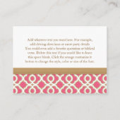 Hot Roze Goud Marokkaanse Receptie Enclosure Kaart (Achterkant)