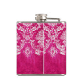 Hot-roze grijpingspatroon - Aangepaste tekst Heupfles (Achterkant)