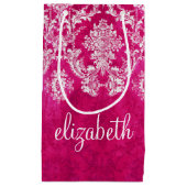 Hot-roze grijpingspatroon - Aangepaste tekst Klein Cadeauzakje (Voorkant)