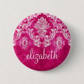 Hot-roze grijpingspatroon - Aangepaste tekst Ronde Button 5,7 Cm (Voorkant)