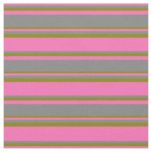 Hot-roze, grijs en groen patroon stof (Close Up)