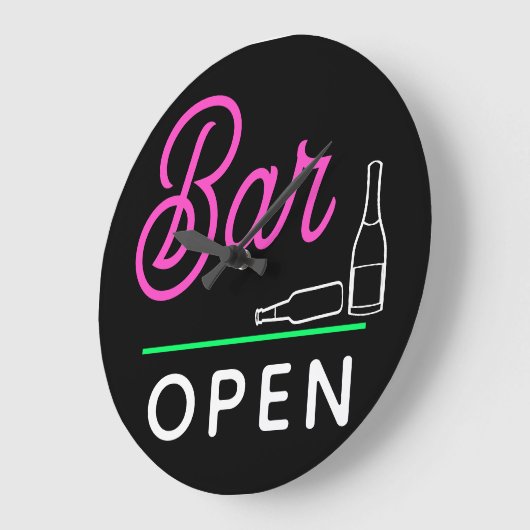 Hot-roze, groene witte Retrobar, open op zwart Grote Klok (Hoek)