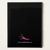 Hot-roze haarschaar en zwarte strepen planner (Achterkant)