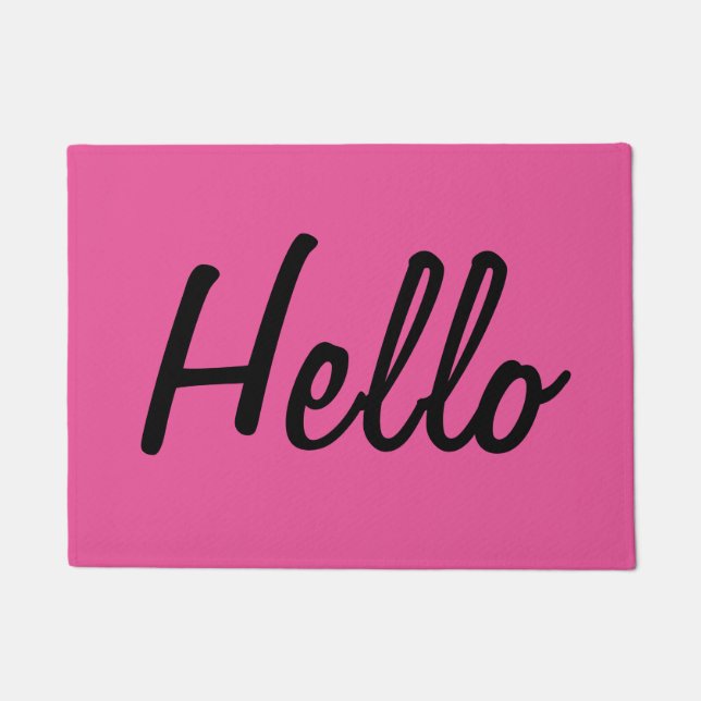 Hot-roze - Hallo Doormat Deurmat (Voorkant)