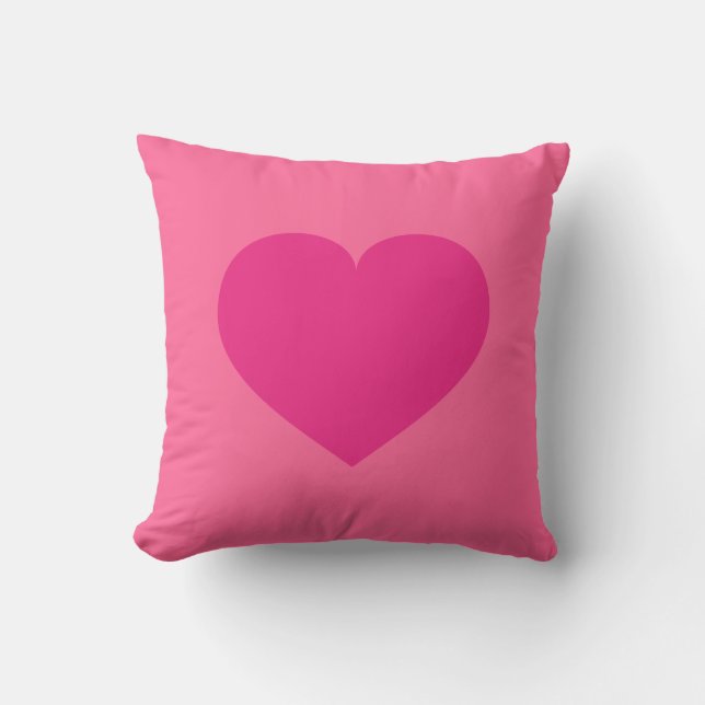 Hot-roze hart kussen (Voorkant)