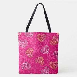 Hot-roze hart/lichtroze Mode Tas