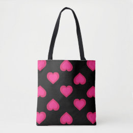 Hot-roze harten patroon draagtas