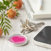 Hot-roze hartkeyketen sleutelhanger (Zijkant)