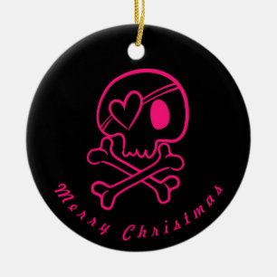 Hot-roze hartslag Ornament Rond